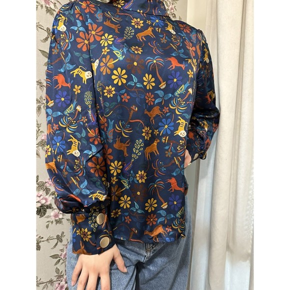 Soi Paris Blue Blouse Victoire Jaipur Mon Amour Sezane Style Sz 44, L-XL - Picture 12 of 16